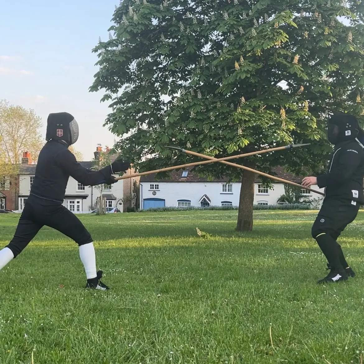Olgun Tiltay learning spear sparring from Pedro San Miguel HEMA instructor in Ausardia Olgun Tiltay learning spear sparring from Pedro San Miguel HEMA instructor in Ausardia
